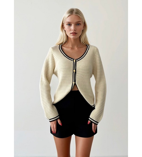 217110 BEIGE CARDIGAN KNITWEAR