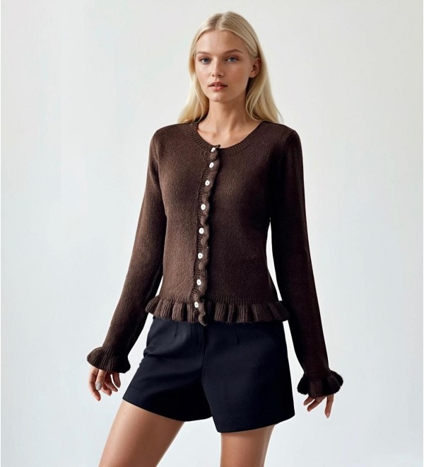 217111 COFFEE CARDIGAN KNITWEAR