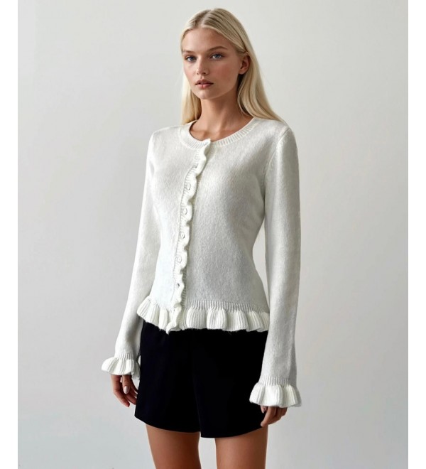 217112 WHITE CARDIGAN KNITWEAR