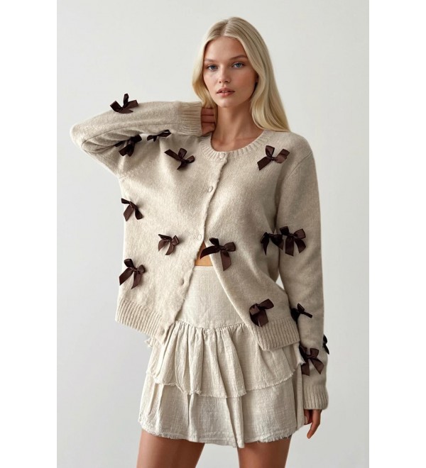 217118 CREAM CARDIGAN KNITWEAR