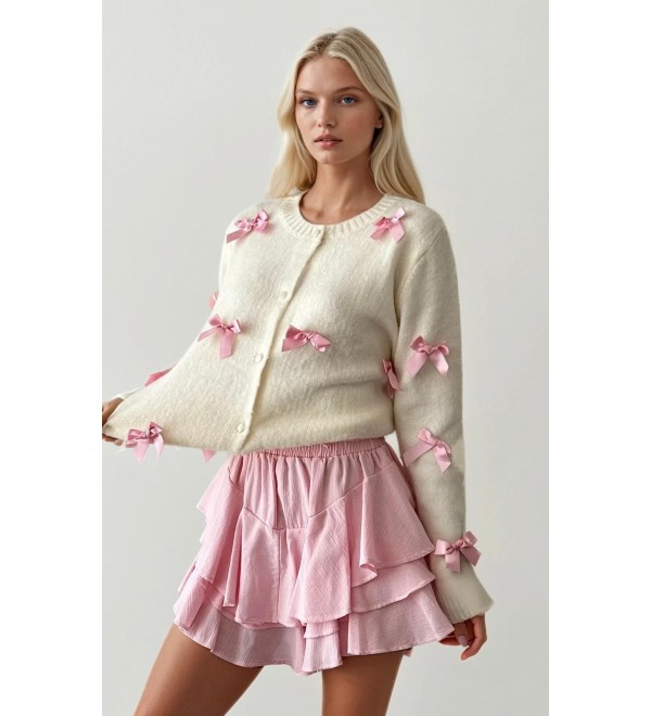 217119 WHITE CARDIGAN KNITWEAR