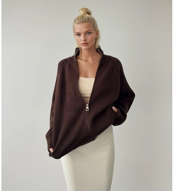 217125 COFFEE CARDIGAN KNITWEAR