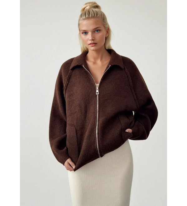 217126 COFFEE CARDIGAN KNITWEAR