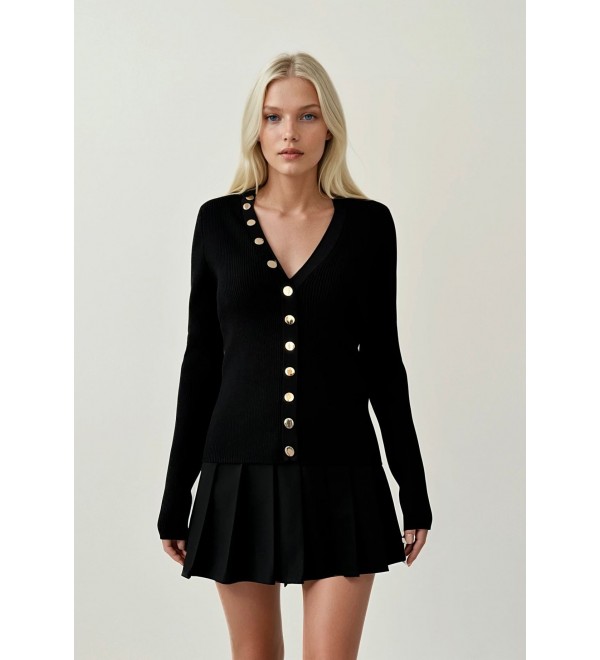 217130 BLACK CARDIGAN KNITWEAR