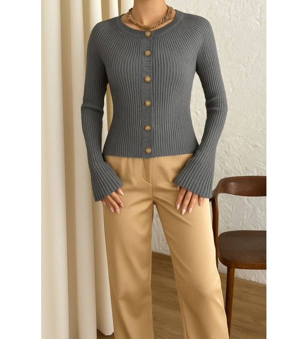 217146 GRAY CARDIGAN KNITWEAR
