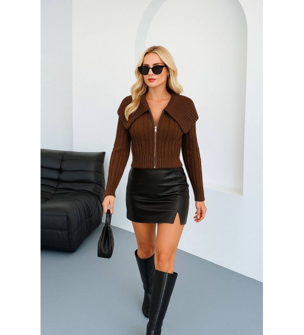 217152 COFFEE CARDIGAN KNITWEAR