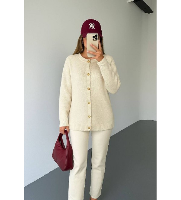 217162 CREAM CARDIGAN KNITWEAR