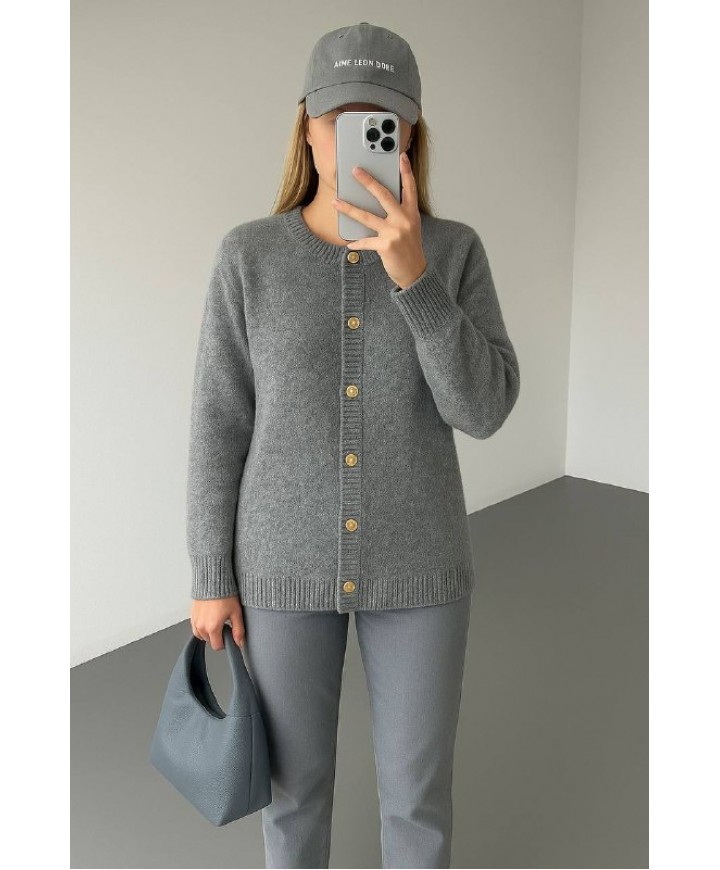 217163 GRİ HIRKA TRİKO