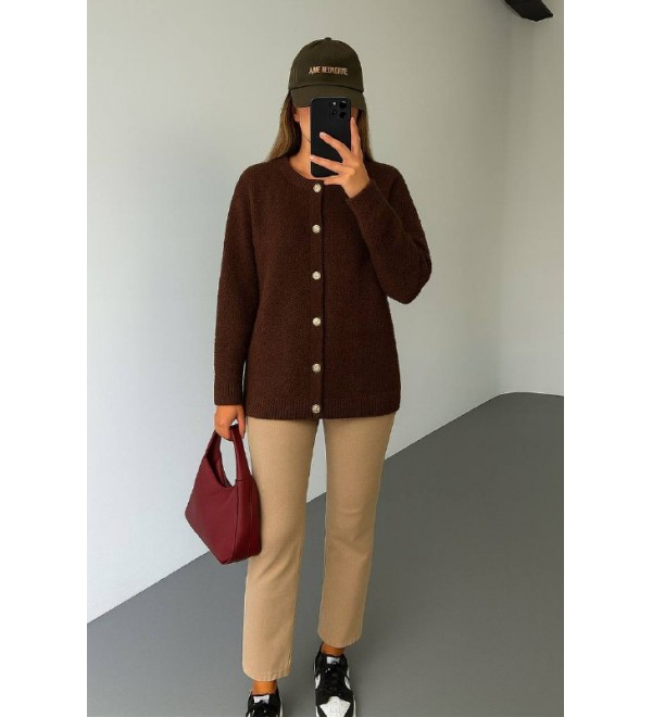 217164 COFFEE CARDIGAN KNITWEAR