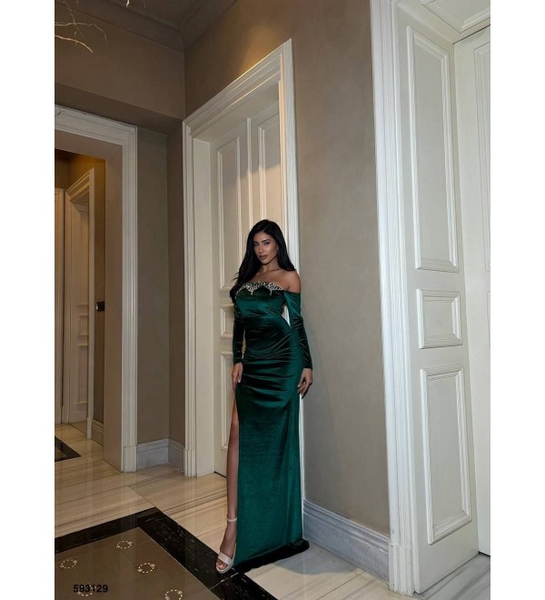 217229 YEŞİL ABİYE KADİFE