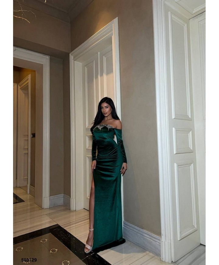 217229 YEŞİL ABİYE KADİFE