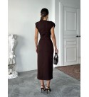 217248 KAHVE ELBİSE ATLAS KUMAŞ