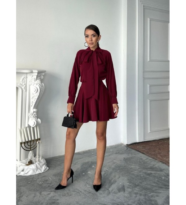 217251 BORDO ELBİSE JESİCA KUMAŞ