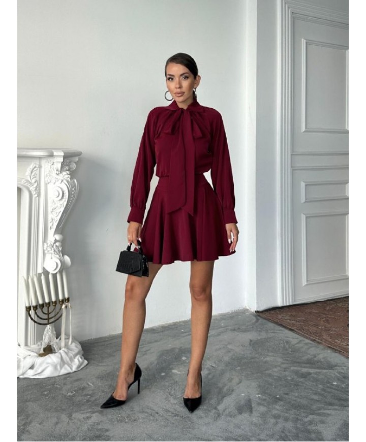 217251 BORDO ELBİSE JESİCA KUMAŞ