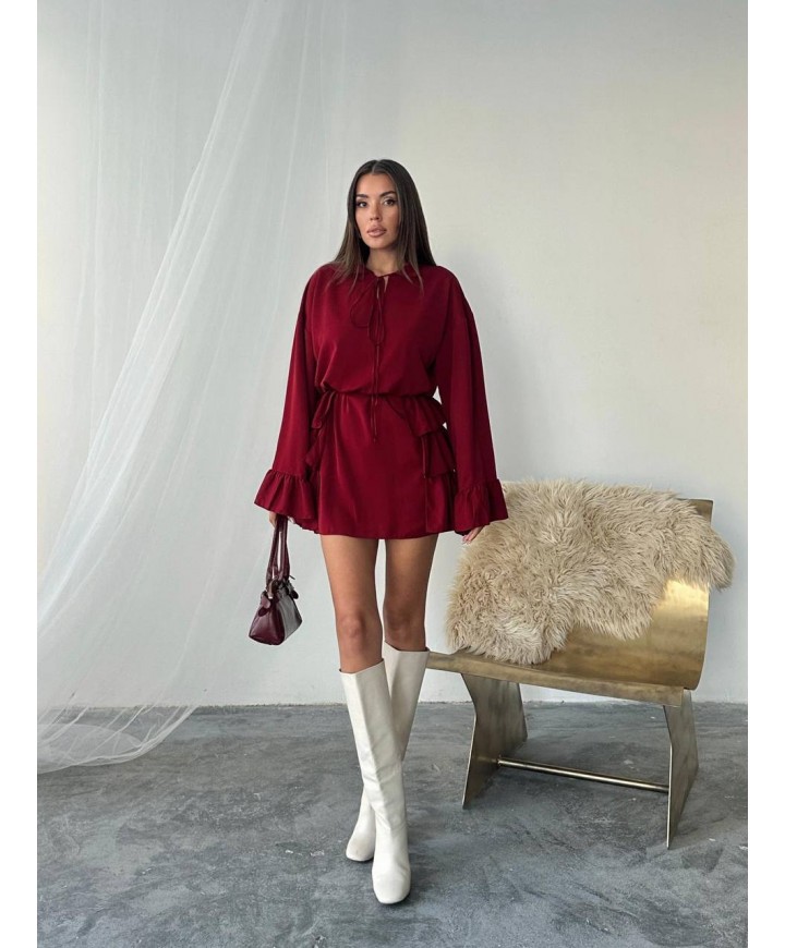 217270 BORDO ELBİSE TRİKO