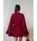 217270 BORDO ELBİSE TRİKO
