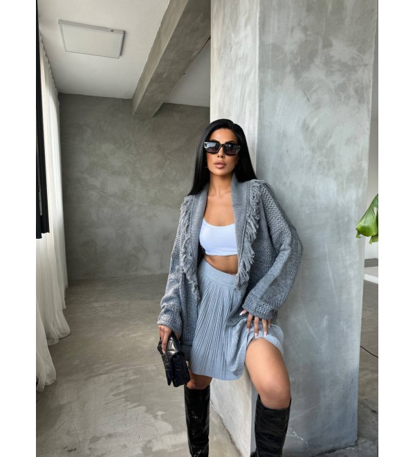 217318 GRAY CARDIGAN KNITWEAR