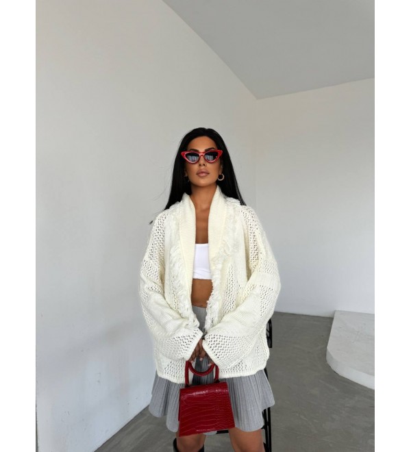 217320 WHITE CARDIGAN KNITWEAR