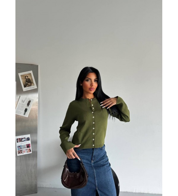 217328 GREEN CARDIGAN KNITWEAR