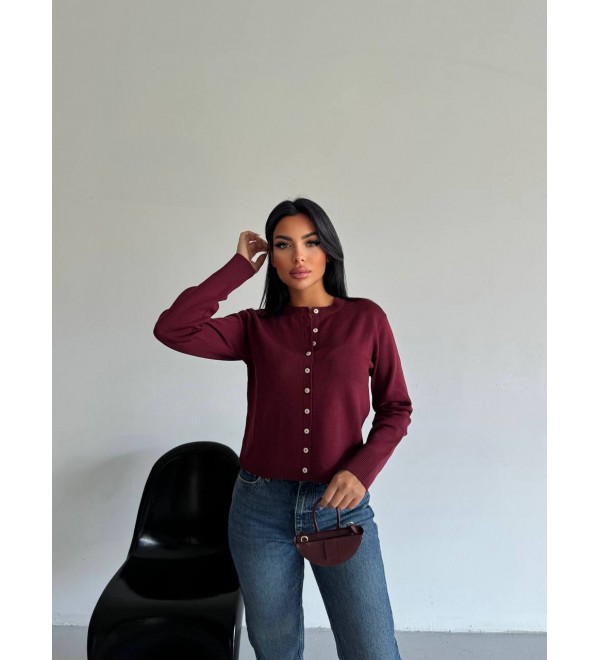 217329 Burgundy CARDIGAN KNITWEAR