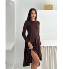 217351 KAHVE ELBİSE MODAL KUMAŞ
