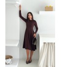 217351 KAHVE ELBİSE MODAL KUMAŞ