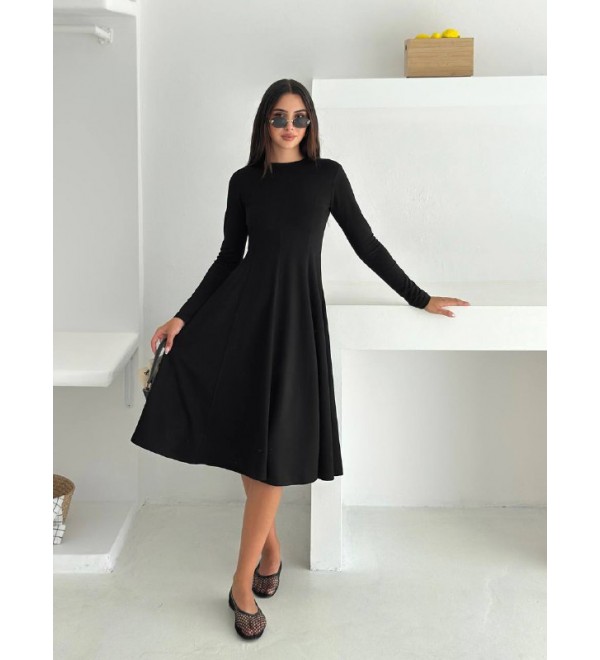 217352 SİYAH ELBİSE MODAL KUMAŞ