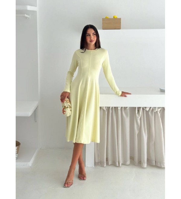 217356 SARI ELBİSE MODAL KUMAŞ