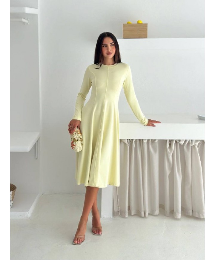 217356 SARI ELBİSE MODAL KUMAŞ