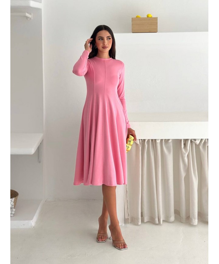 217357 PEMBE ELBİSE MODAL KUMAŞ