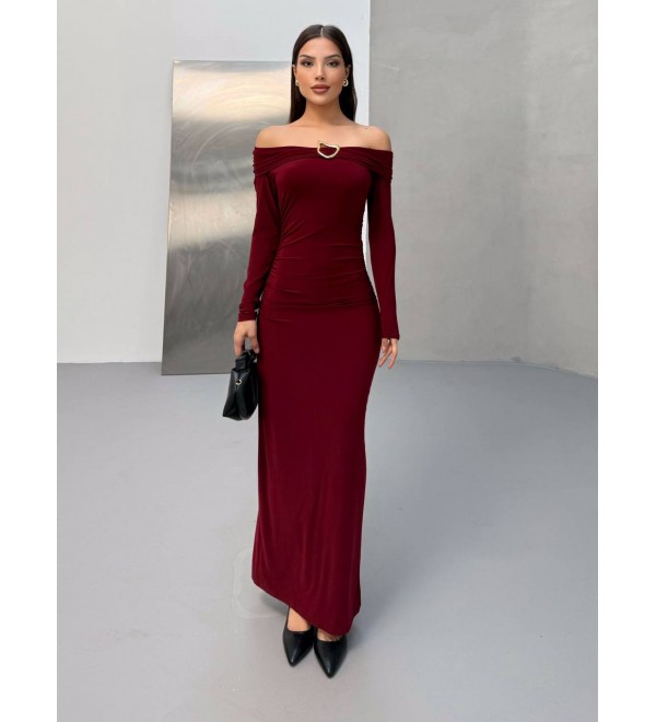 217412 BORDO ELBİSE