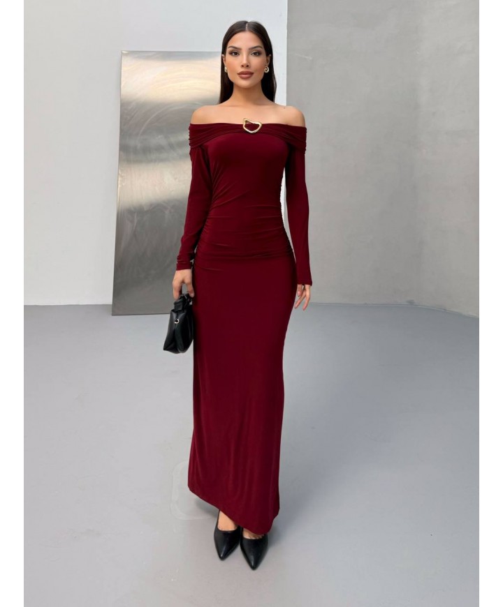 217412 BORDO ELBİSE
