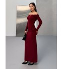217412 BORDO ELBİSE