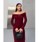 217412 BORDO ELBİSE