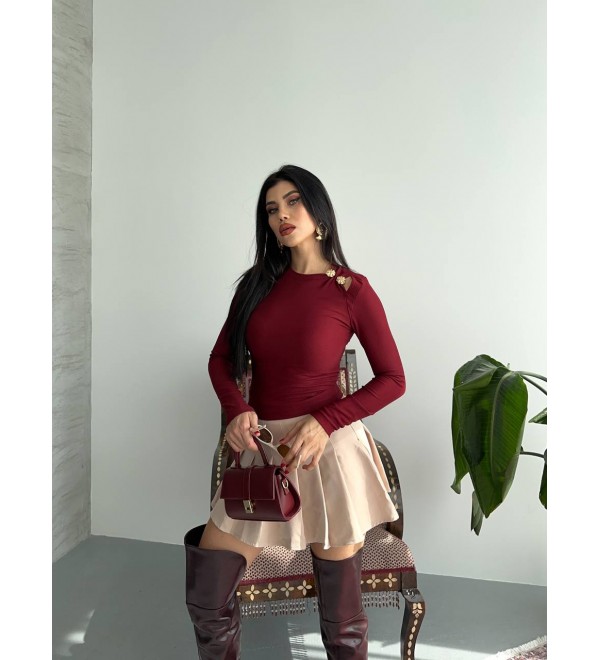 217435 Burgundy BLOUSE