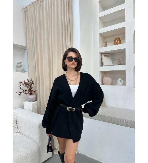 217490 BLACK CARDIGAN KNITWEAR