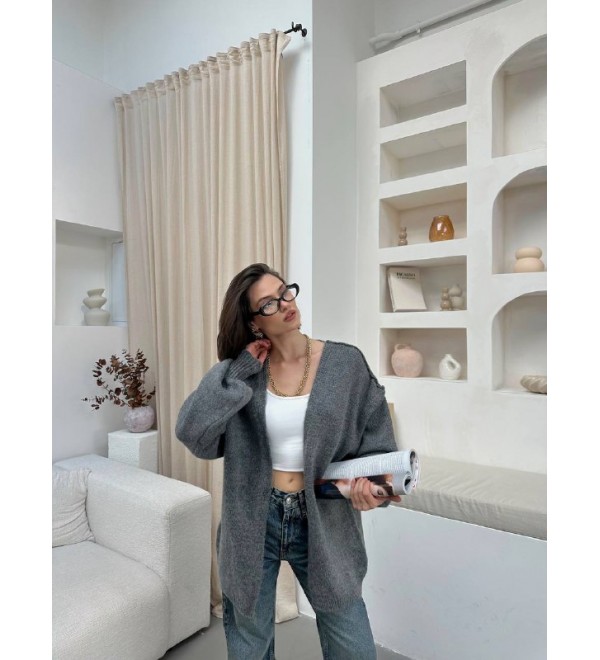 217492 GRAY CARDIGAN KNITWEAR
