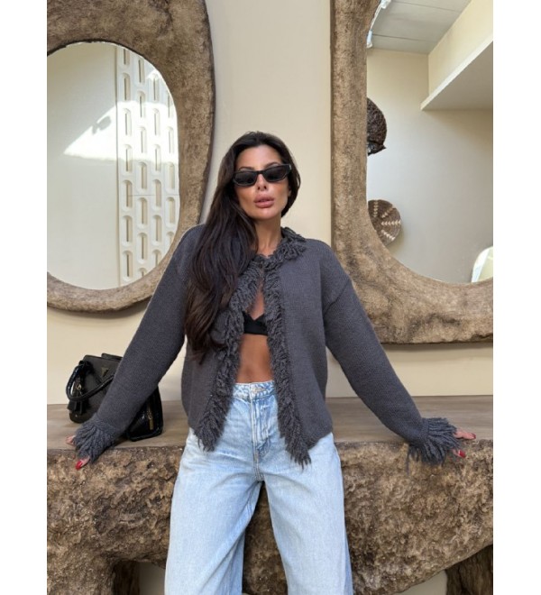 217502 GRAY CARDIGAN KNITWEAR