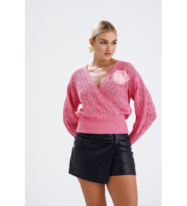 217514 PEMBE KAZAK TRİKO