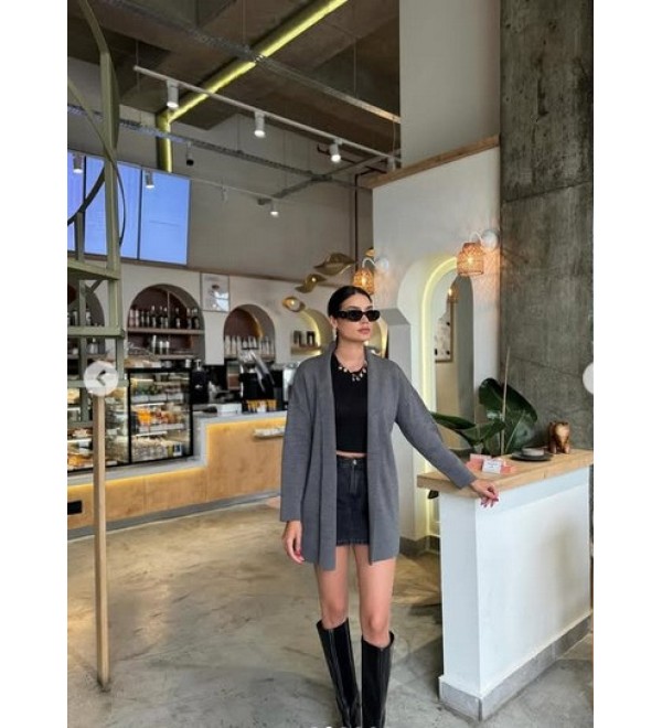 217548 GRAY CARDIGAN KNITWEAR