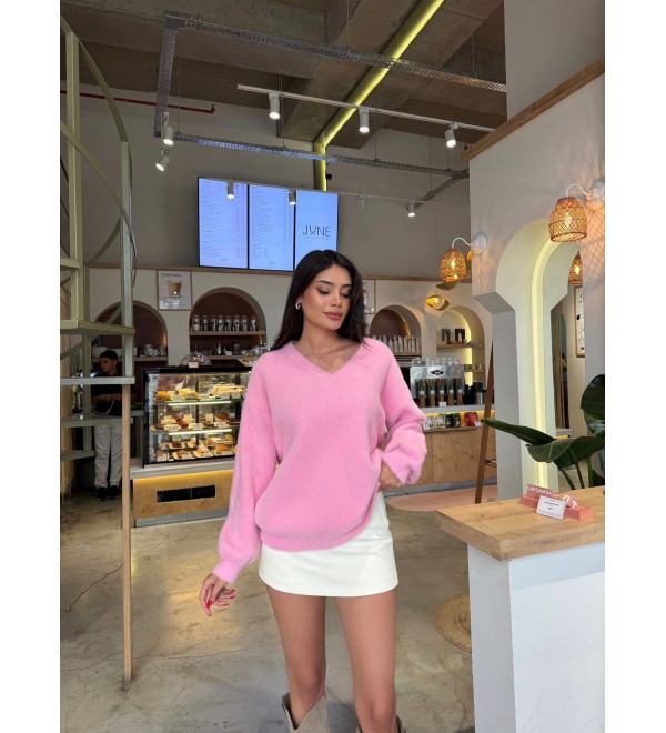217557 PEMBE KAZAK SAKALLI TRİKO
