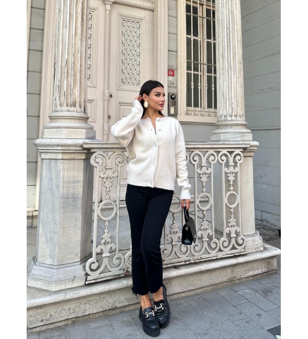 217562 WHITE CARDIGAN KNITWEAR