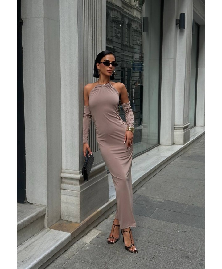 217604 VİZON ELBİSE SANDY KUMAŞ
