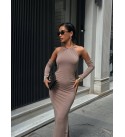 217604 VİZON ELBİSE SANDY KUMAŞ