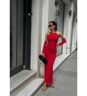 217606 KIRMIZI ELBİSE SANDY KUMAŞ