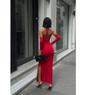 217606 KIRMIZI ELBİSE SANDY KUMAŞ
