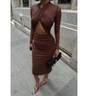 217612 KAHVE ELBİSE