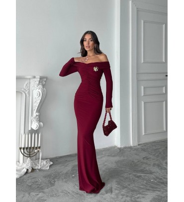 217624 BORDO ELBİSE ...