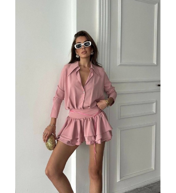 217634 PEMBE ELBİSE JESİCA KUMAŞ