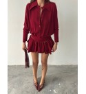 217636 BORDO ELBİSE JESİCA KUMAŞ